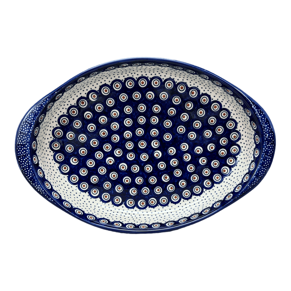 Baker, Oval, Large 10.25" x 15.5" in "Peacock Dot" by Manufaktura | P102U-54K