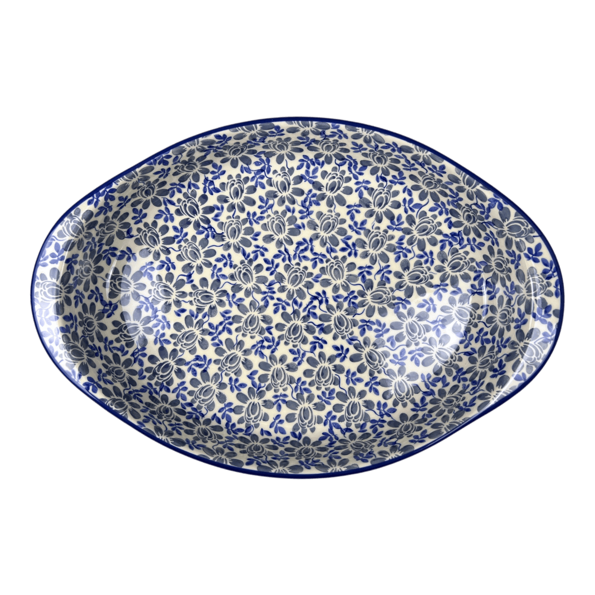 Baker, Oval, Large 10.25" x 15.5" in "English Blue" by Manufaktura | P102U-AS53