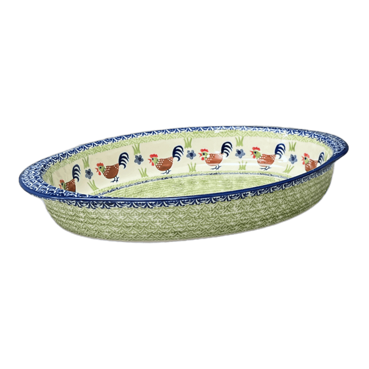 Baker, Oval, Large 10.25" x 15.5" in "Chicken Dance" by Manufaktura | P102U-P320