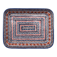 A picture of a Polish Pottery 8"x10" Rectangular Baker (Sweet Symphony) | P103S-IZ15 as shown at PolishPotteryOutlet.com/products/rectangular-baker-sweet-symphony-p103s-iz15