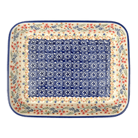 A picture of a Polish Pottery 8"x10" Rectangular Baker (Wildflower Delight) | P103S-P273 as shown at PolishPotteryOutlet.com/products/8-x-10-rectangular-baker-wildflower-delight-p103s-p273