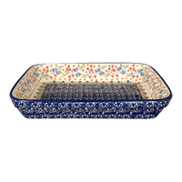 A picture of a Polish Pottery 8"x10" Rectangular Baker (Wildflower Delight) | P103S-P273 as shown at PolishPotteryOutlet.com/products/8-x-10-rectangular-baker-wildflower-delight-p103s-p273