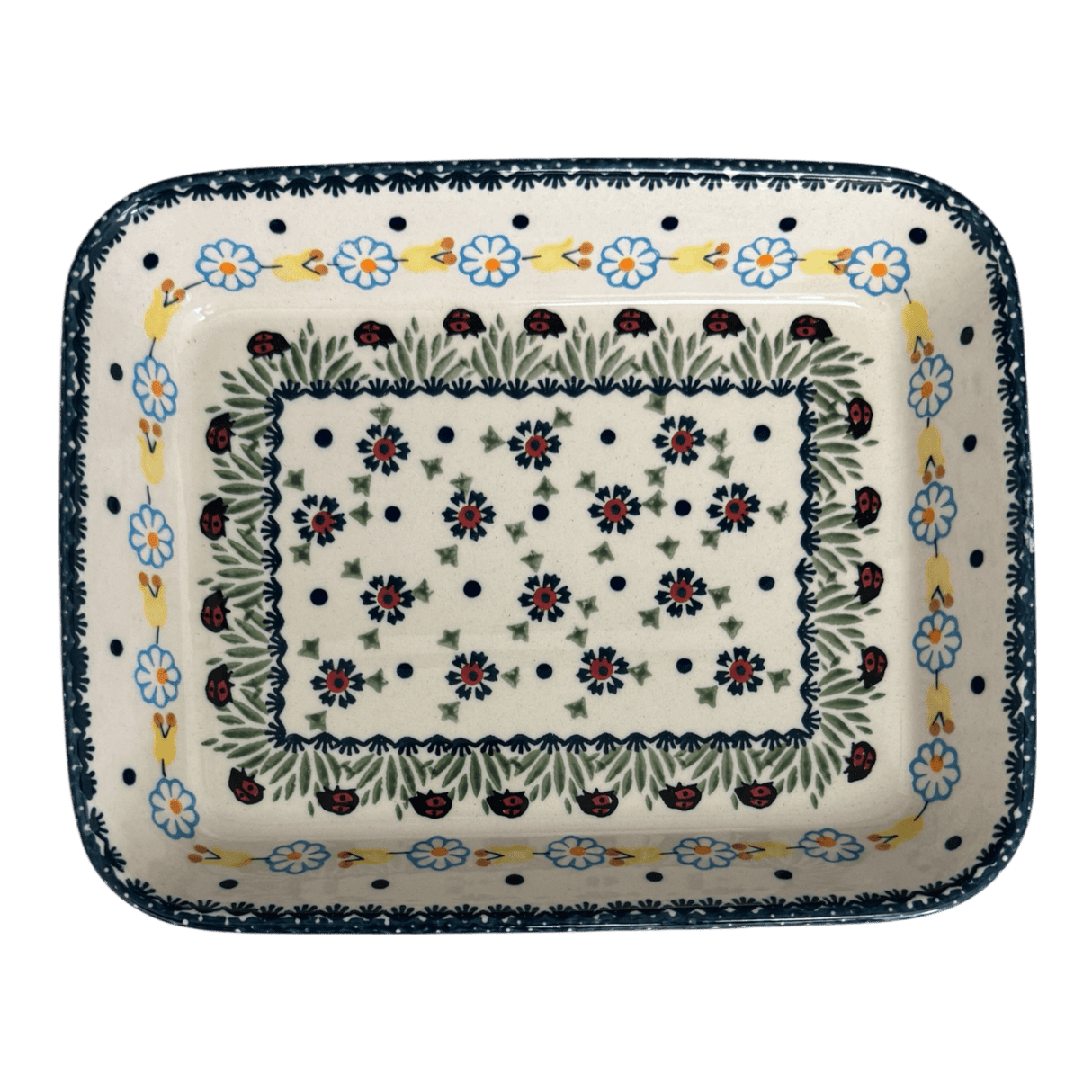 Baker, Rectangular, Shallow, 8"x10" in "Lady Bugs" by Manufaktura | P103T-IF45