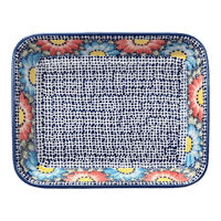 A picture of a Polish Pottery 8"x10" Rectangular Baker (Fiesta) | P103U-U1 as shown at PolishPotteryOutlet.com/products/8x10-rectangular-baker-fiesta-p103u-u1