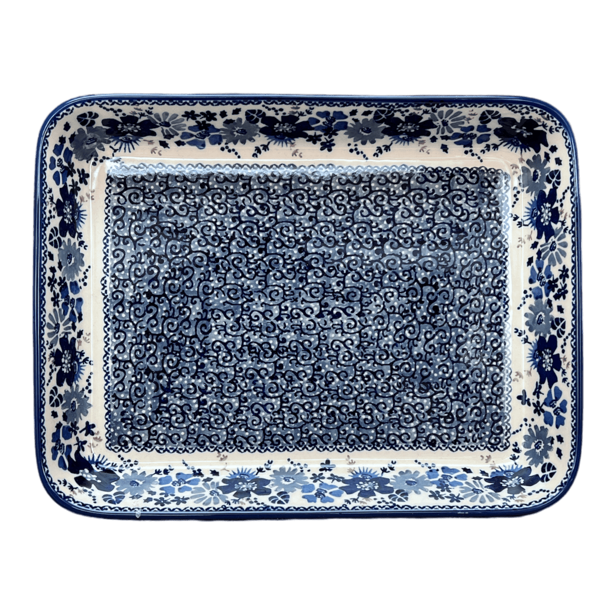 Baker, Rectangular, Shallow, 9" x 11" in "Blue Life" by Manufaktura | P104S-EO39