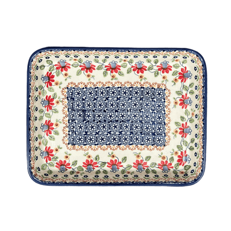 Baker, Rectangular, 9" x 11" in "Mediterranean Blossoms" by Manufaktura | P104S-P274