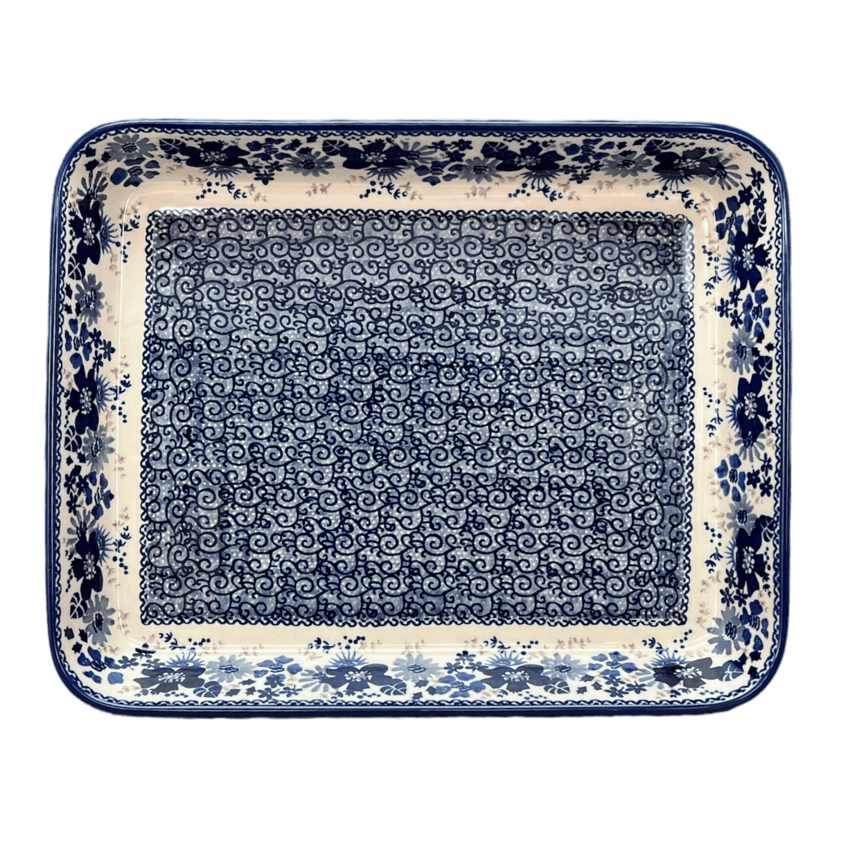 Baker, Rectangular, Shallow 10" x 13" in "Blue Life" by Manufaktura | P105S-EO39