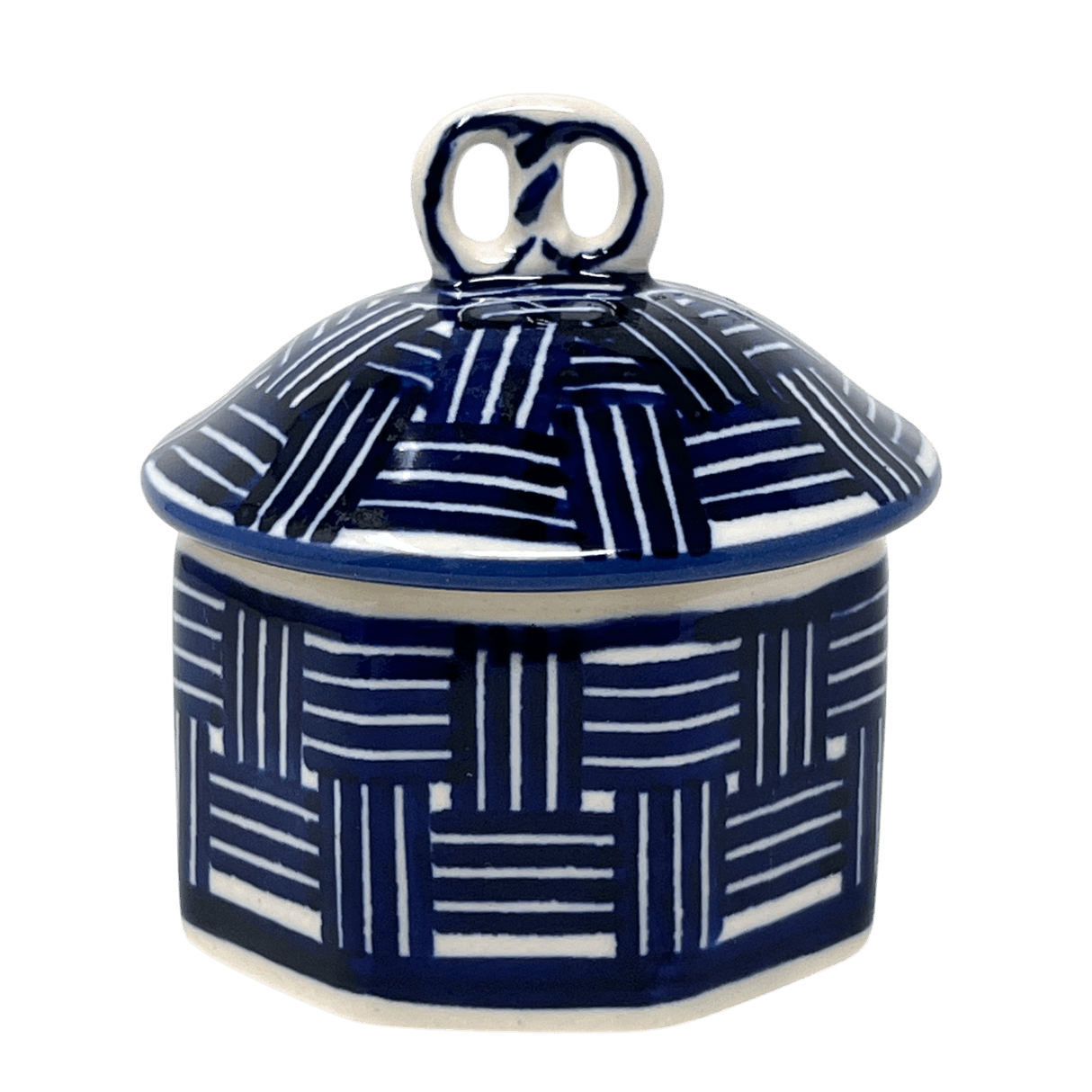 Box, Mini Pretzel, 2.75" in "Blue Basket Weave" by Manufaktura | P106U-32