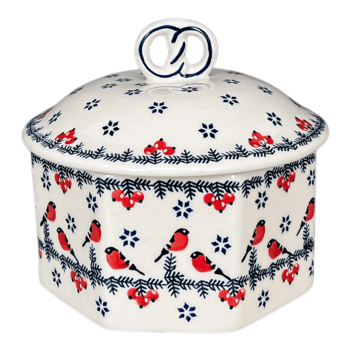 Box, Large Pretzel, 7" in "Red Bird" by Manufaktura | P108T-GILE