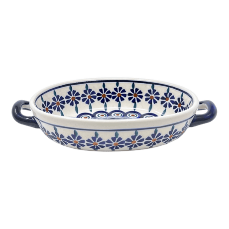 Baker, Oval, Handles, Small 8.5" x 4.75" in "Floral Peacock" by Manufaktura | P138T-54KK