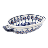 Baker, Oval, Handles, Small 8.5" x 4.75" in "Floral Peacock" by Manufaktura | P138T-54KK