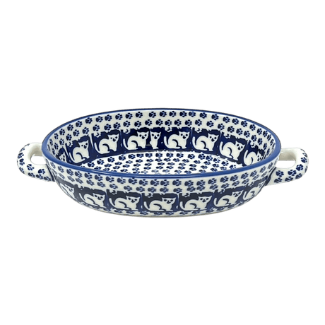 Baker, Oval, Handles, Small 8.5" x 4.75" in "Kitty Cat Path" by Manufaktura | P138T-KOT6