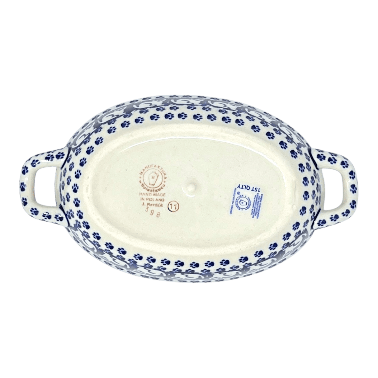 Baker, Oval, Handles, Small 8.5" x 4.75" in "Kitty Cat Path" by Manufaktura | P138T-KOT6