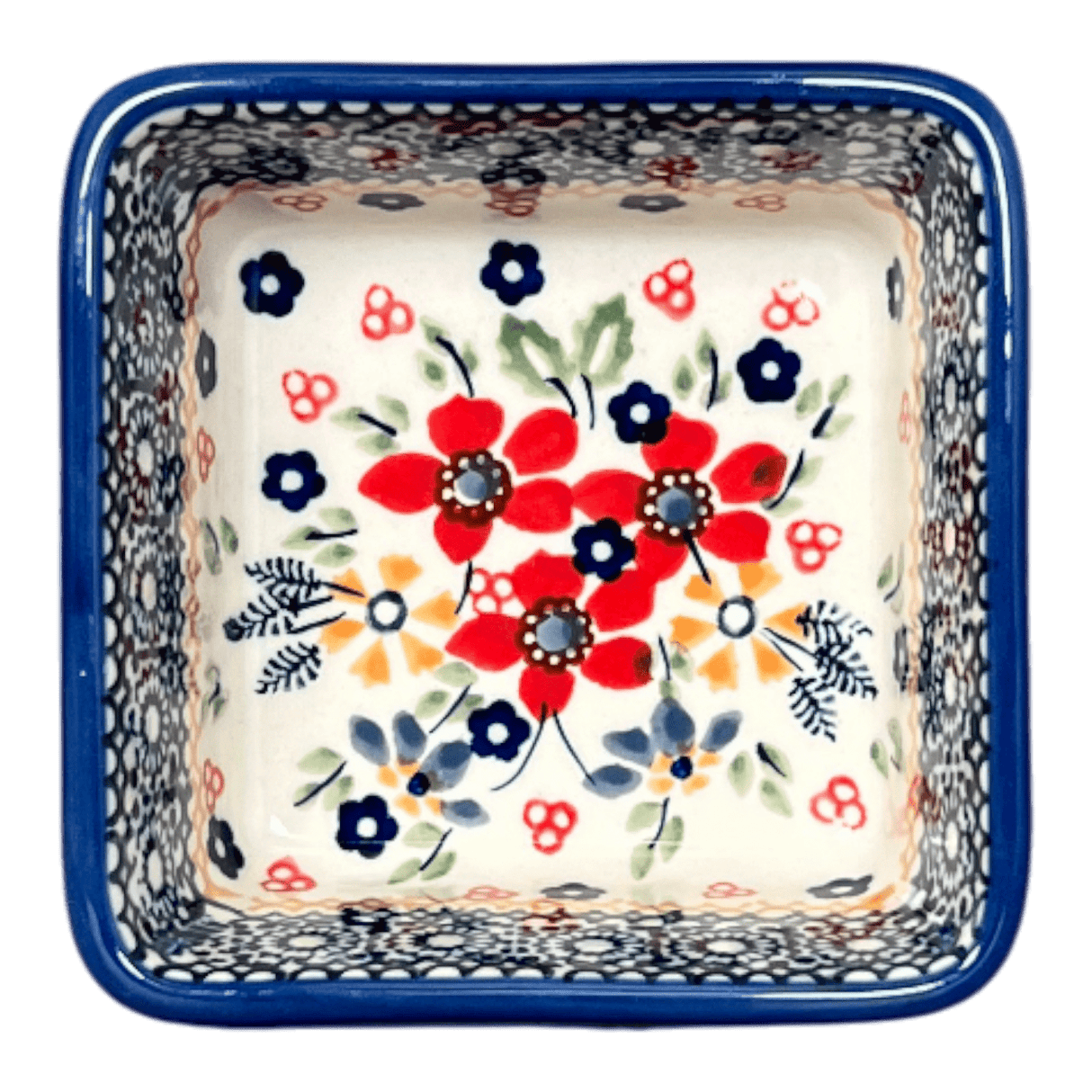 Baker, Square, 3.5" in "Ruby Bouquet" by Manufaktura | P150S-DPCS