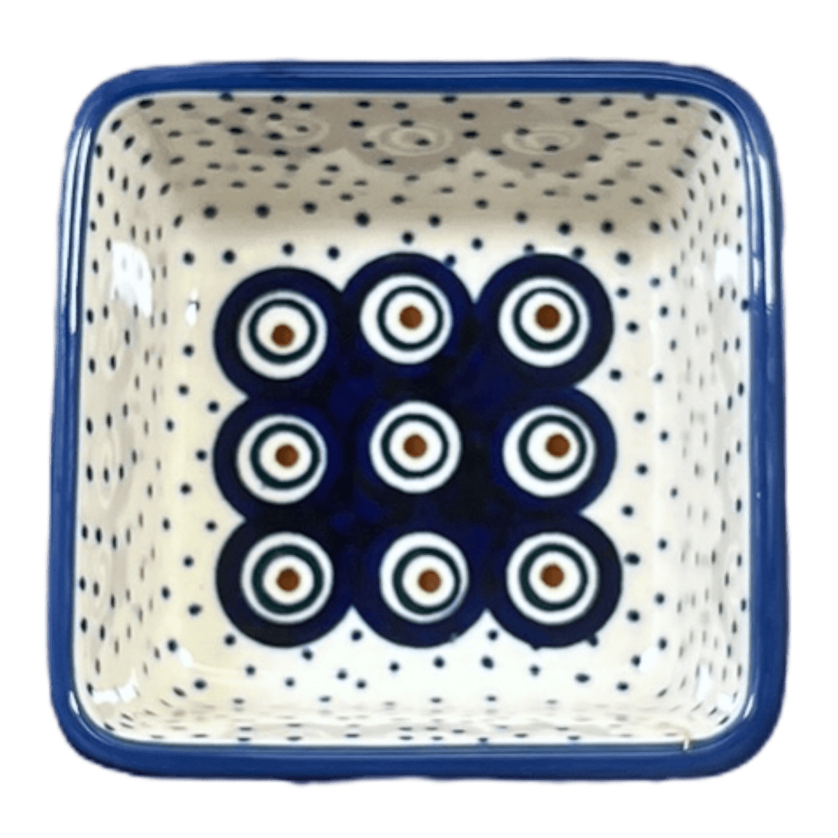 Baker, Square, 3.5" in "Peacock Dot" by Manufaktura | P150U-54K