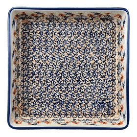 Polish Pottery 8" Square Baker (Hummingbird Harvest) | P151S-JZ35 Additional Image at PolishPotteryOutlet.com