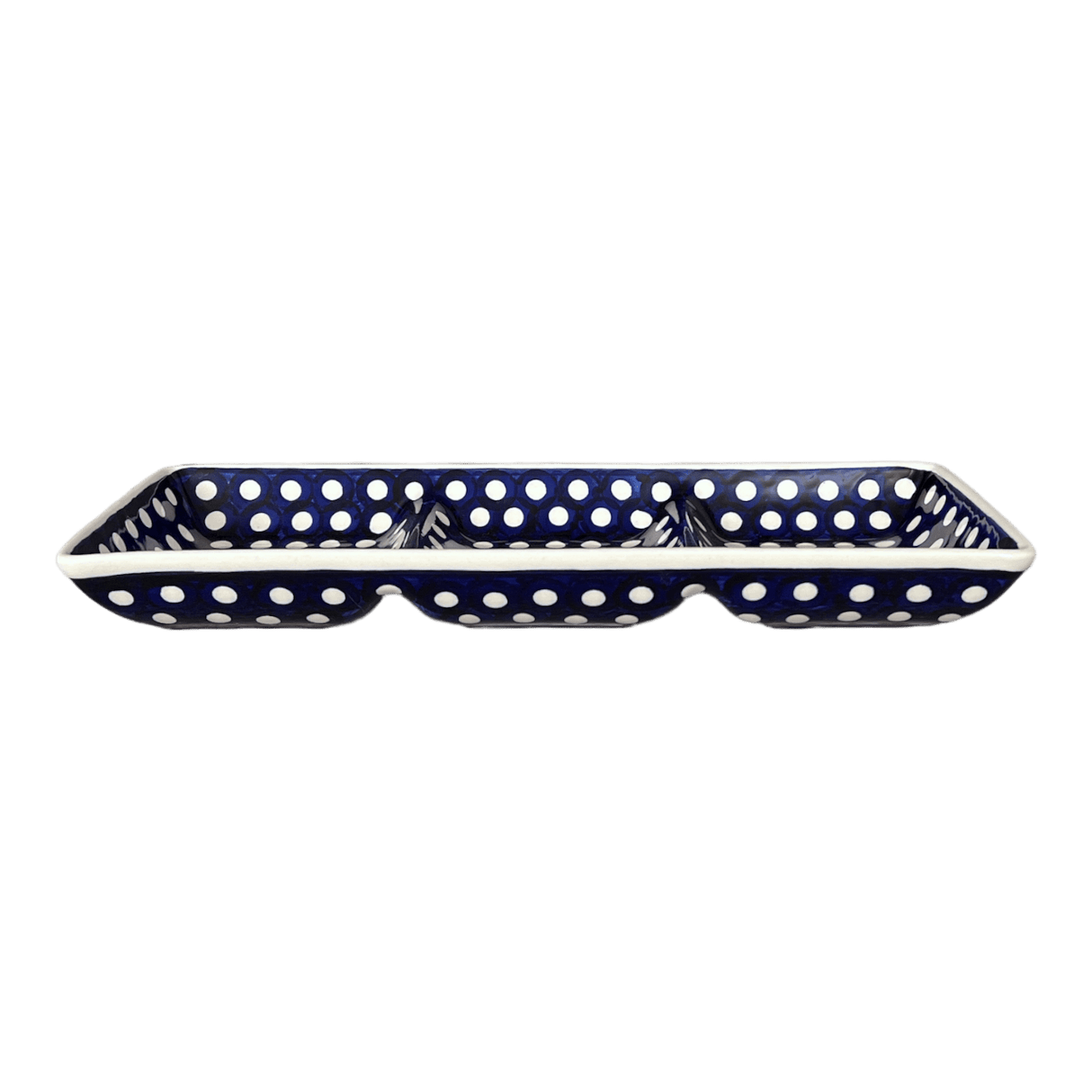 Dish, Divided, 3 Section, 14" x 6.5" in "Hello Dotty" by Manufaktura | P155T-9