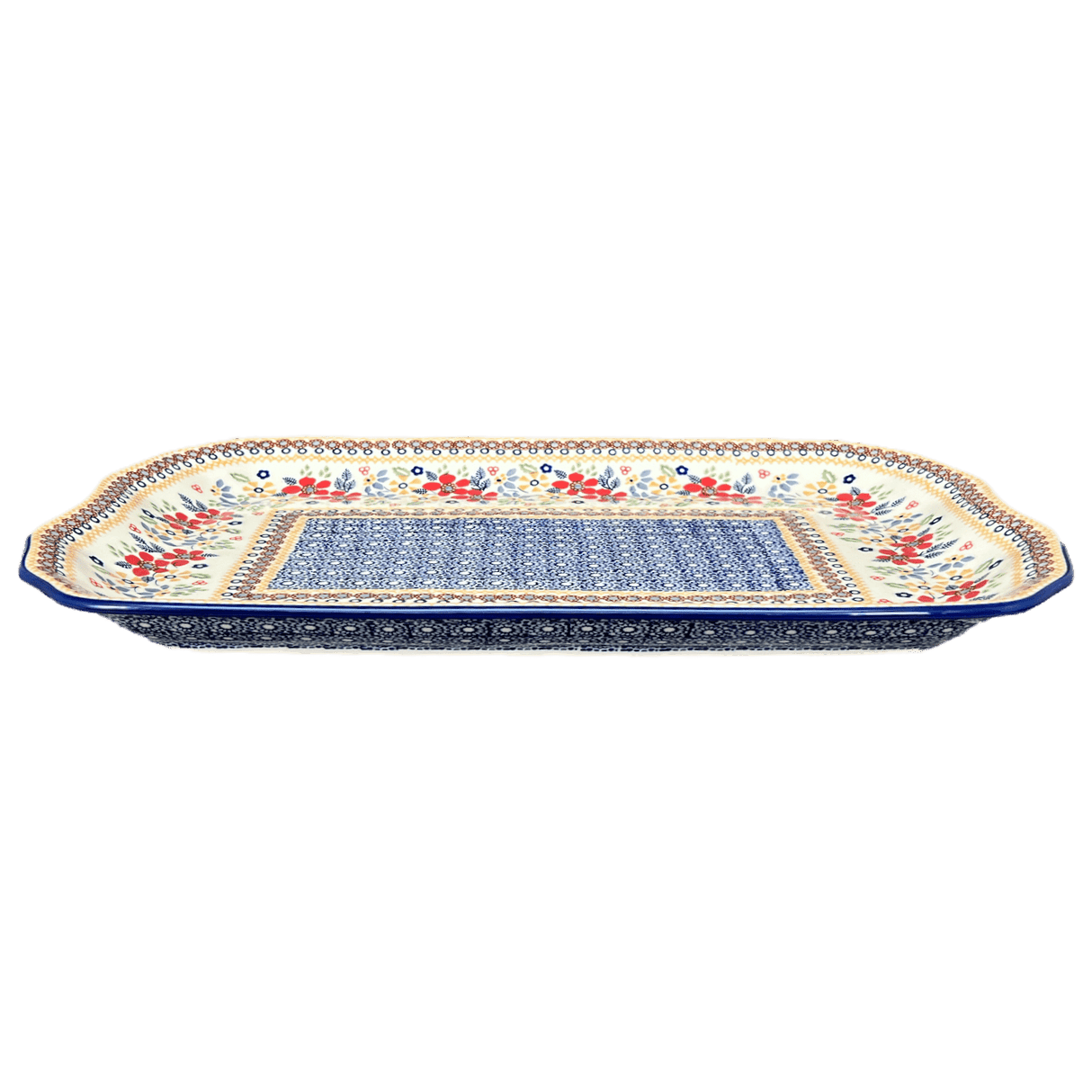 Platter, Rectangular, 11.5" x 17" in "Ruby Duet" by Manufaktura | P158S-DPLC