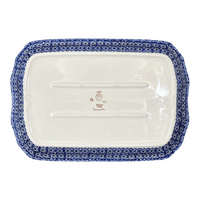 A picture of a Polish Pottery 11.5" x 17" Rectangular Platter (Floral Fantasy) | P158S-P260 as shown at PolishPotteryOutlet.com/products/11-5-x-17-platter-floral-fantasy-p158s-p260
