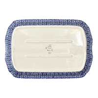 A picture of a Polish Pottery 11.5" x 17" Rectangular Platter (Poppy Persuasion) | P158S-P265 as shown at PolishPotteryOutlet.com/products/11-5-x-17-platter-poppy-persuasion-p158s-p265