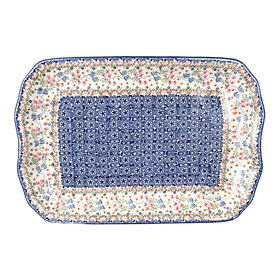 Polish Pottery 11.5" x 17" Rectangular Platter (Wildflower Delight) | P158S-P273 Additional Image at PolishPotteryOutlet.com
