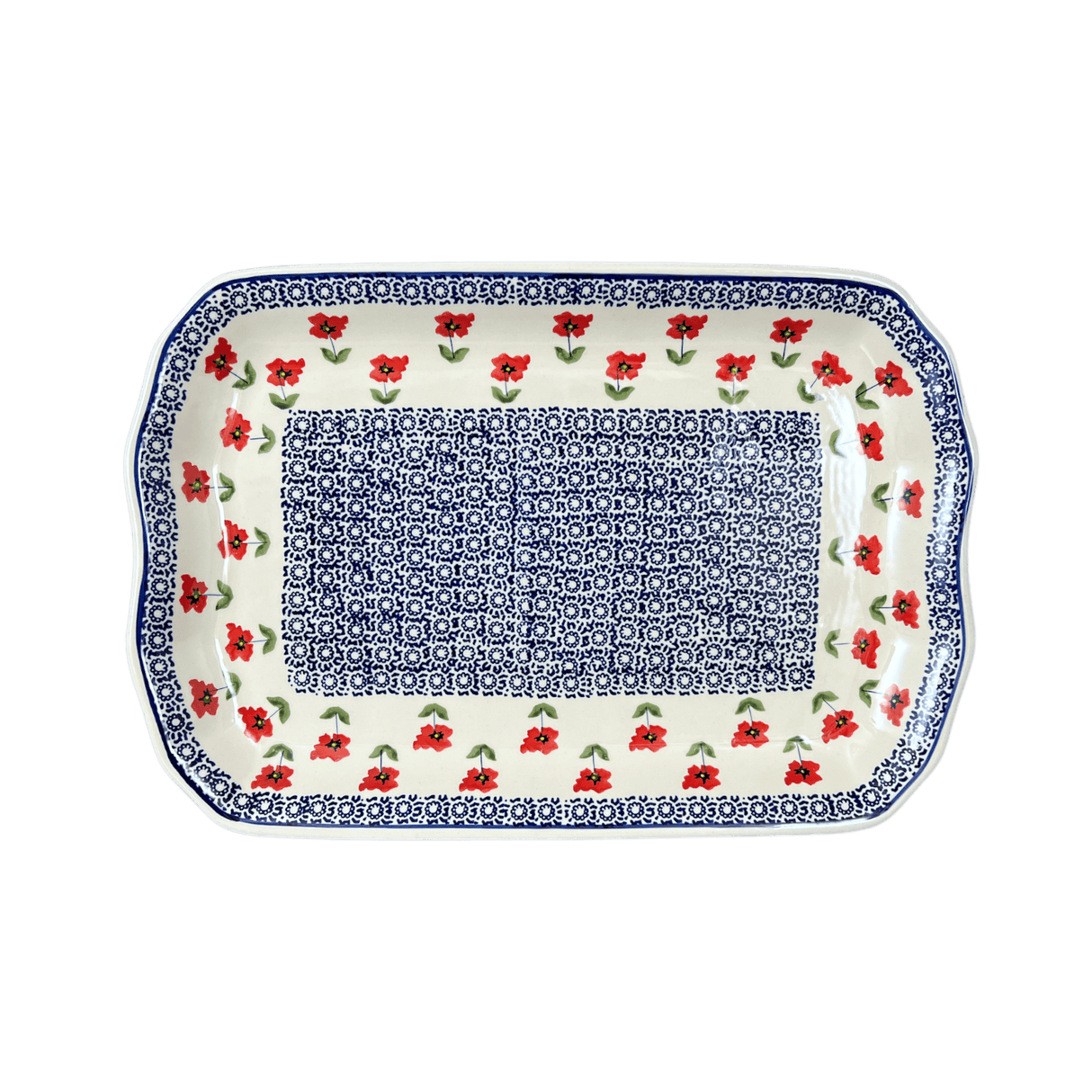 Platter, Rectangular, 11.5" x 17" in "Poppy Garden" by Manufaktura | P158T-EJ01