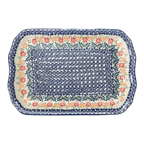 Platter, Rectangular, 11.5" x 17" in "Flower Power" by Manufaktura | P158T-JS14