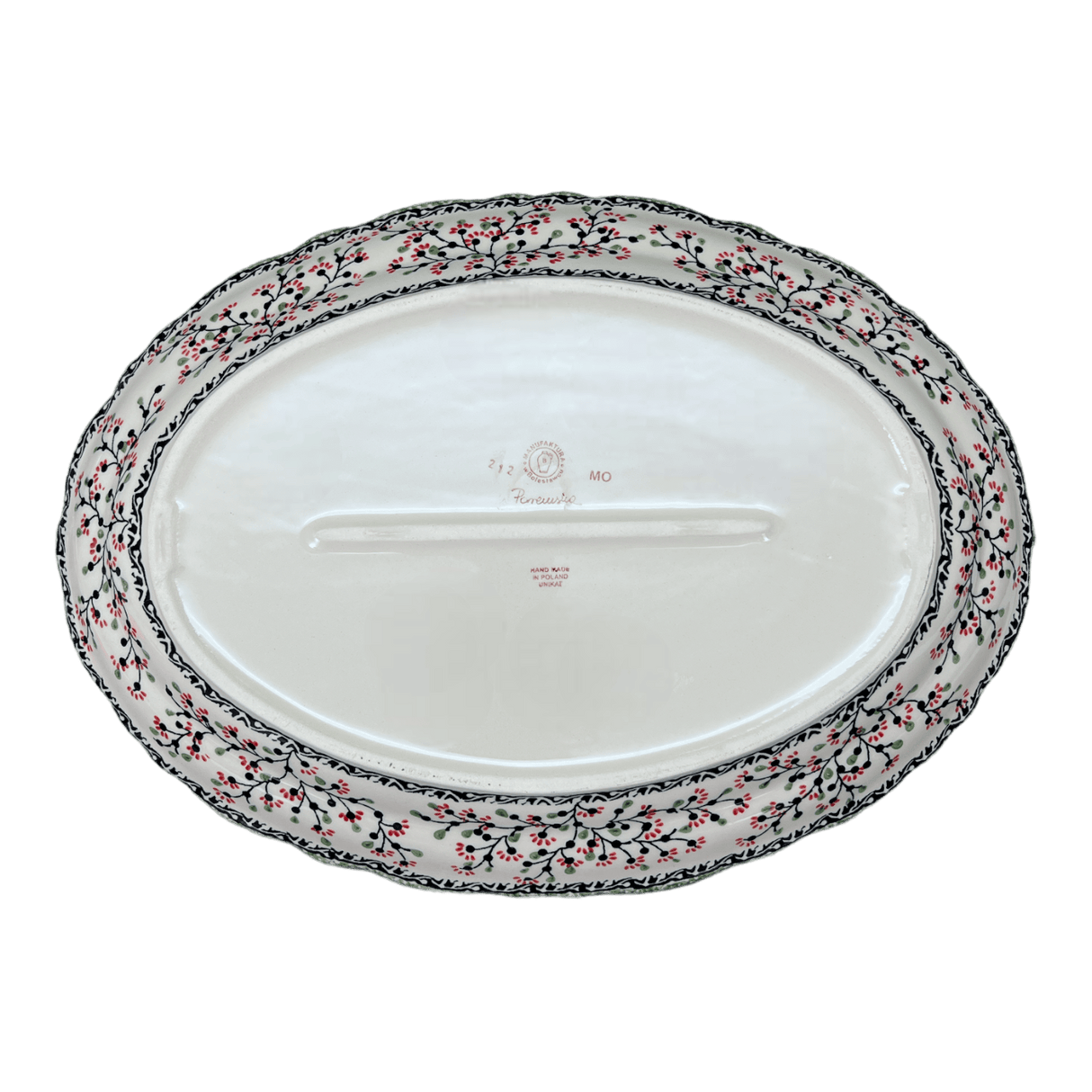 Platter, Oval, Scalloped, 16.75" x 12.25" Large in "Cherry Blossoms" by Manufaktura | P165S-DPGJ