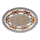 Platter, Oval, Scalloped, 16.75" x 12.25" Large in "Bouquet in a Basket" by Manufaktura | P165S-JZK