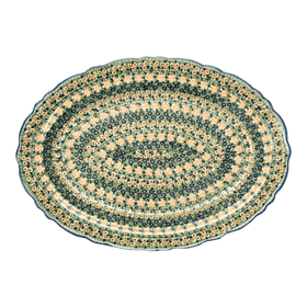 Polish Pottery Large Scalloped Oval Platter (Perennial Garden) | P165S-LM Additional Image at PolishPotteryOutlet.com