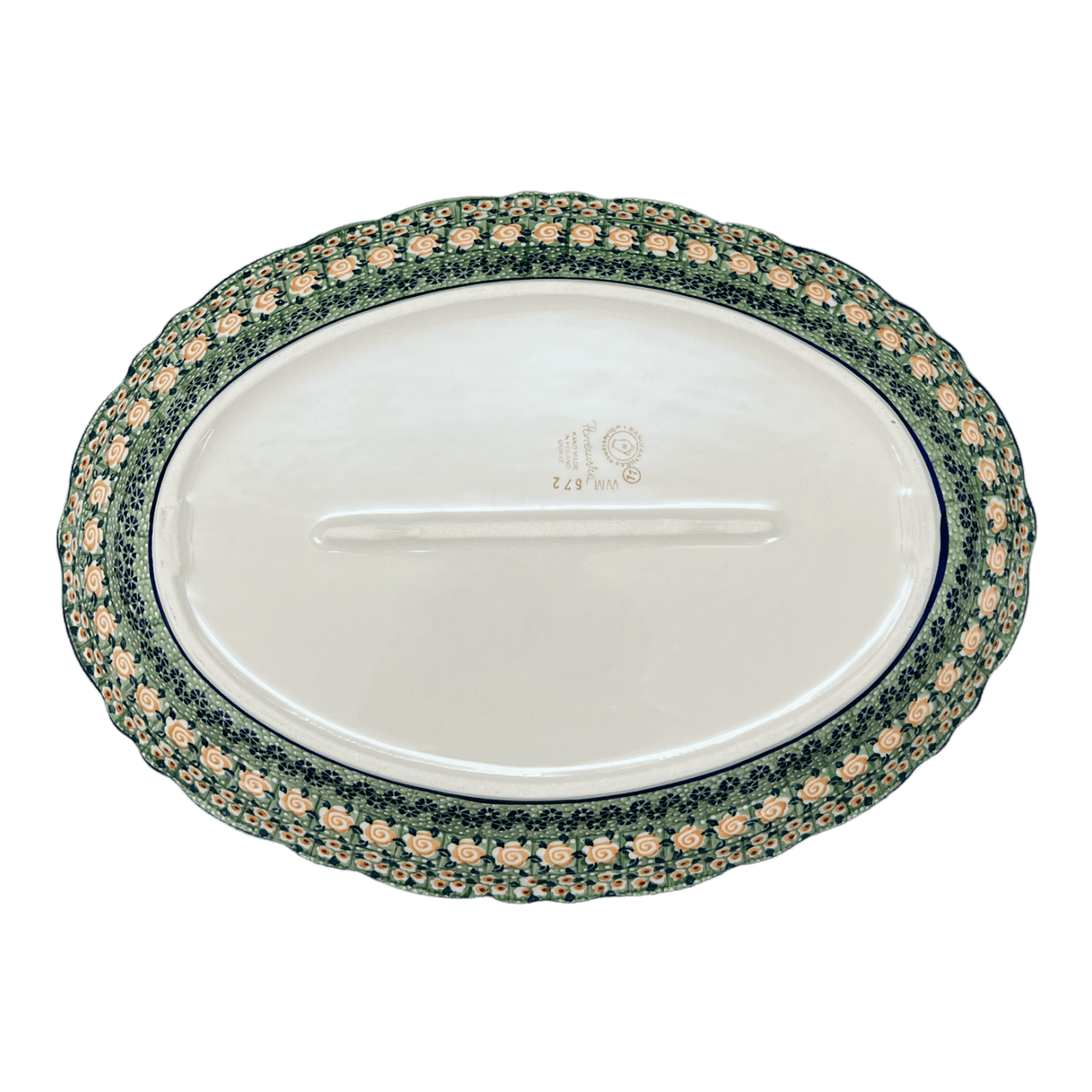 Platter, Oval, Scalloped, 16.75" x 12.25" Large in "Perennial Garden" by Manufaktura | P165S-LM