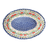 Platter, Oval, Scalloped, 16.75" x 12.25" Large in "Floral Fantasy" by Manufaktura | P165S-P260