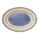 Platter, Oval, Scalloped, 16.75" x 12.25" Large in "Wildflower Delight" by Manufaktura | P165S-P273