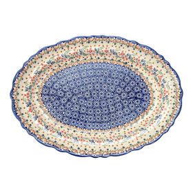 Polish Pottery Large Scalloped Oval Platter (Wildflower Delight) | P165S-P273 Additional Image at PolishPotteryOutlet.com