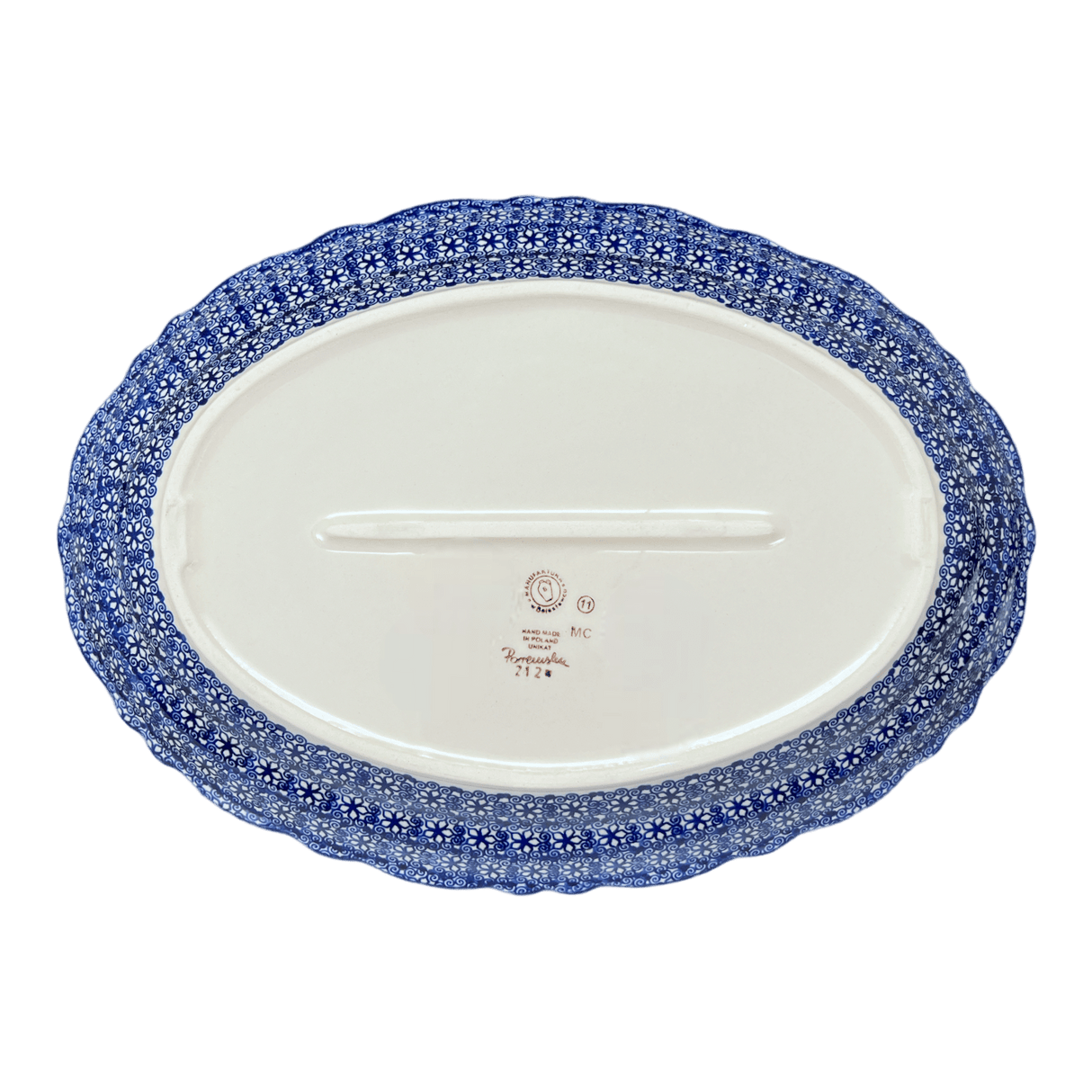 Platter, Oval, Scalloped, 16.75" x 12.25" Large in "Wildflower Delight" by Manufaktura | P165S-P273