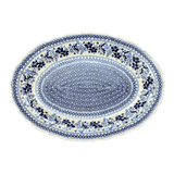 Platter, Oval, Scalloped, 16.75" x 12.25" Large in "Duet in Blue" by Manufaktura | P165S-SB01