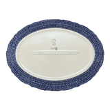 Platter, Oval, Scalloped, 16.75" x 12.25" Large in "Duet in Blue" by Manufaktura | P165S-SB01