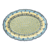 Platter, Oval, Scalloped, 16.75" x 12.25" Large in "Soaring Swallows" by Manufaktura | P165S-WK57