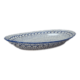 Platter, Oval, Scalloped, 16.75" x 12.25" Large in "Kitty Cat Path" by Manufaktura | P165T-KOT6