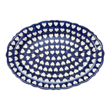 Platter, Oval, Scalloped, 16.75" x 12.25" Large in "Sea of Hearts" by Manufaktura | P165T-SEA