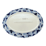 Platter, Oval, Scalloped, 16.75" x 12.25" Large in "Blue Butterfly" by Manufaktura | P165U-AS58