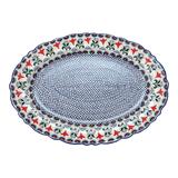 Platter, Oval, Scalloped, 16.75" x 12.25" Large in "Scandinavian Scarlet" by Manufaktura | P165U-P295