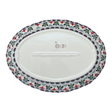 Platter, Oval, Scalloped, 16.75" x 12.25" Large in "Scandinavian Scarlet" by Manufaktura | P165U-P295