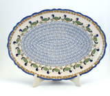 Platter, Oval, Scalloped, 16.75" x 12.25" Large in "Ducks in a Row" by Manufaktura | P165U-P323