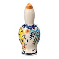 A picture of a Polish Pottery Pie Bird (Brilliant Garden) | P189S-DPLW as shown at PolishPotteryOutlet.com/products/pie-bird-brilliant-garden-p189s-dplw