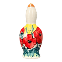 A picture of a Polish Pottery Pie Bird (Poppies in Bloom) | P189S-JZ34 as shown at PolishPotteryOutlet.com/products/pie-bird-poppies-in-bloom-p189s-jz34