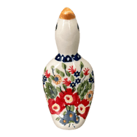A picture of a Polish Pottery Pie Bird (Poppy Persuasion) | P189S-P265 as shown at PolishPotteryOutlet.com/products/pie-bird-poppy-persuasion-p189s-p265
