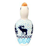 A picture of a Polish Pottery Pie Bird (Peaceful Season) | P189T-JG24 as shown at PolishPotteryOutlet.com/products/pie-bird-peaceful-season-p189t-jg24
