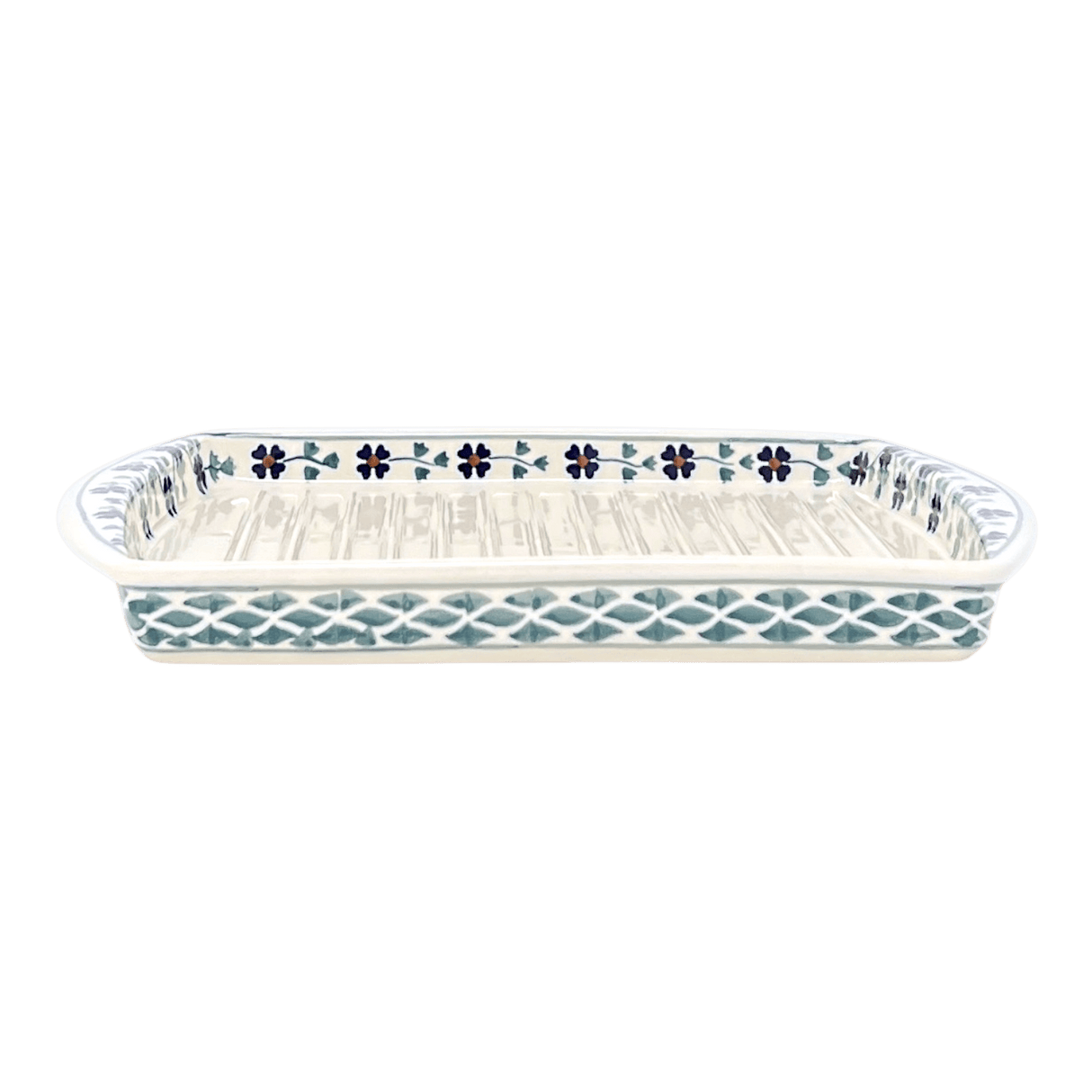 Tray, Bacon, 8.25" x 10.5" in "Woven Pansies" by Manufaktura | P191T-RV