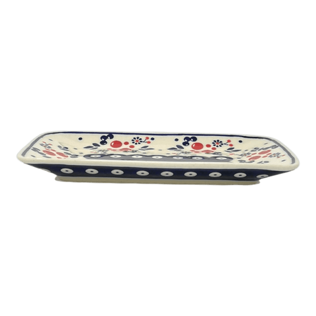Tray, Rectangular, 8.25" x 5" in "Berry Dot" by Manufaktura | P201T-BL04